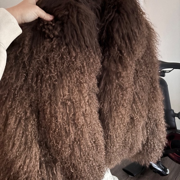 Ducie London Rochelle Shearling Coat in Chocolate - Picture 5 of 7